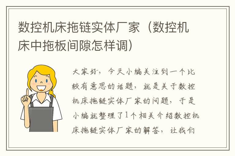 数控机床拖链实体厂家(数控机床中拖板间隙怎样调)