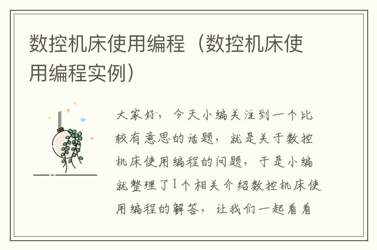 数控机床使用编程（数控机床使用编程实例）