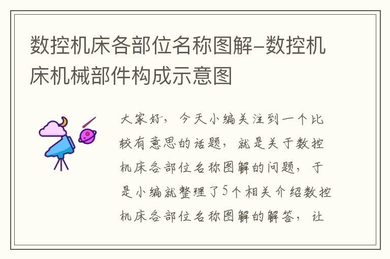数控机床各部位名称图解-数控机床机械部件构成示意图