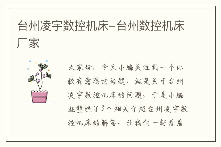 台州凌宇数控机床-台州数控机床厂家