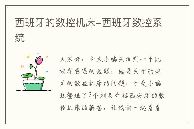 西班牙的数控机床-西班牙数控系统