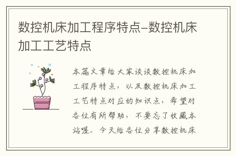 数控机床加工程序特点-数控机床加工工艺特点