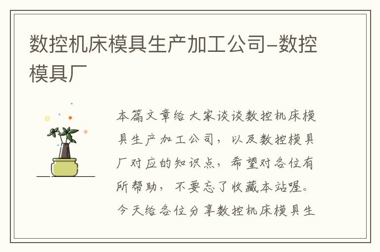 数控机床模具生产加工公司-数控模具厂