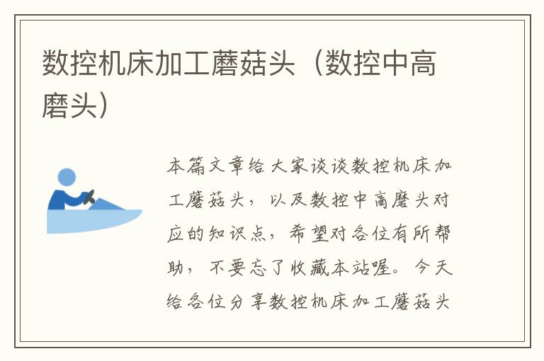 数控机床加工蘑菇头(数控中高磨头)