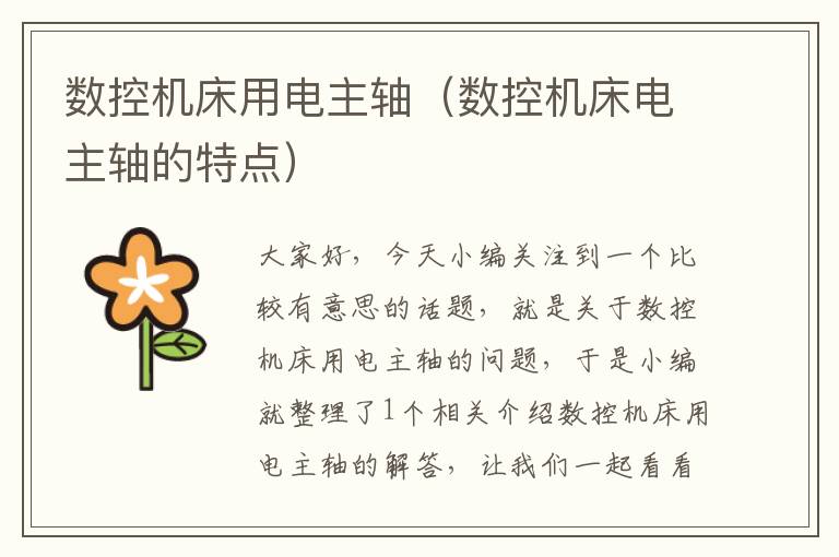 数控机床用电主轴（数控机床电主轴的特点）