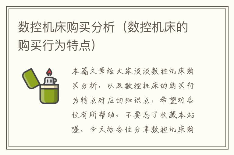 数控机床购买分析(数控机床的购买行为特点)