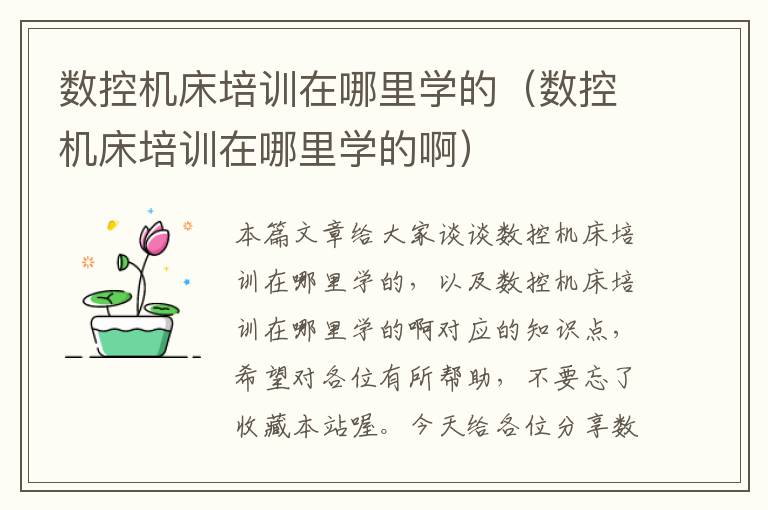 数控机床培训在哪里学的(数控机床培训在哪里学的啊)