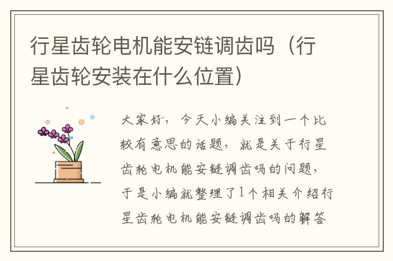行星齿轮电机能安链调齿吗(行星齿轮安装在什么位置)