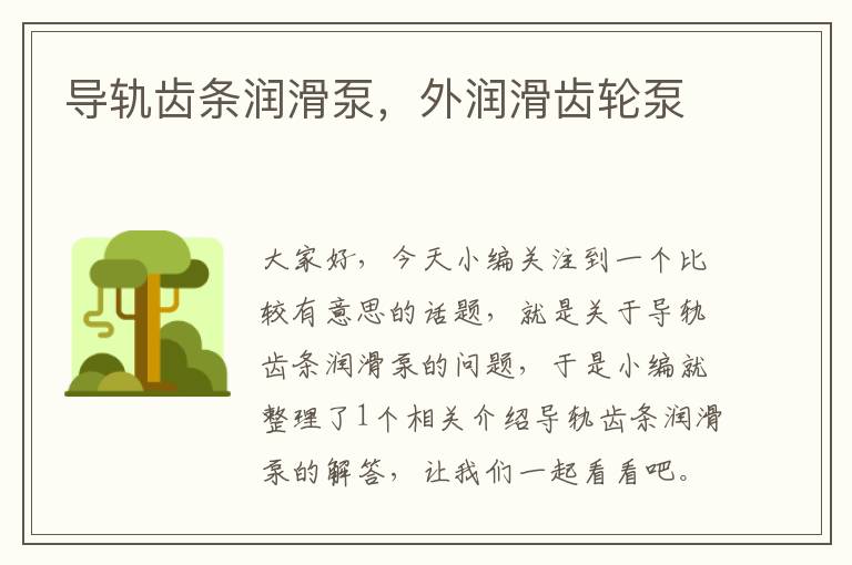 导轨齿条润滑泵,外润滑齿轮泵