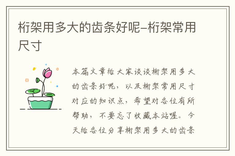 桁架用多大的齿条好呢-桁架常用尺寸