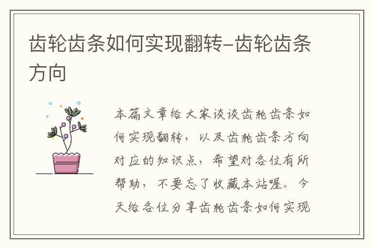 齿轮齿条如何实现翻转-齿轮齿条方向