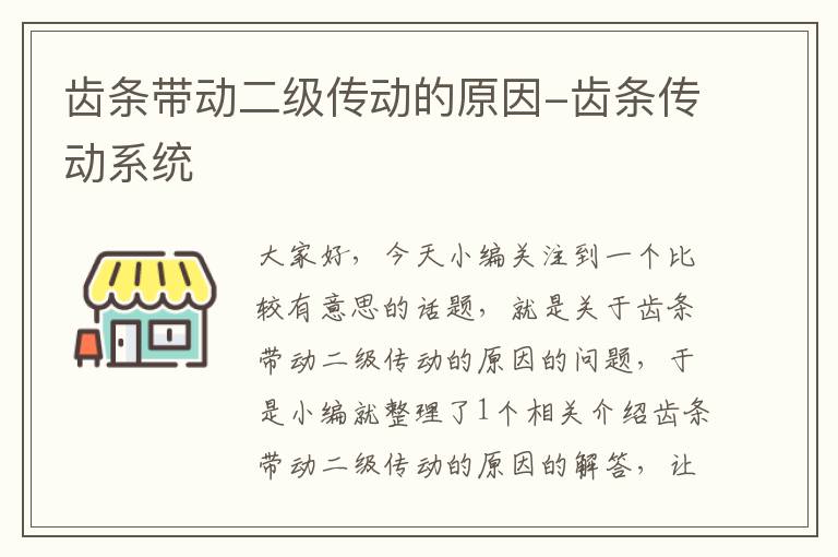 齿条带动二级传动的原因-齿条传动系统