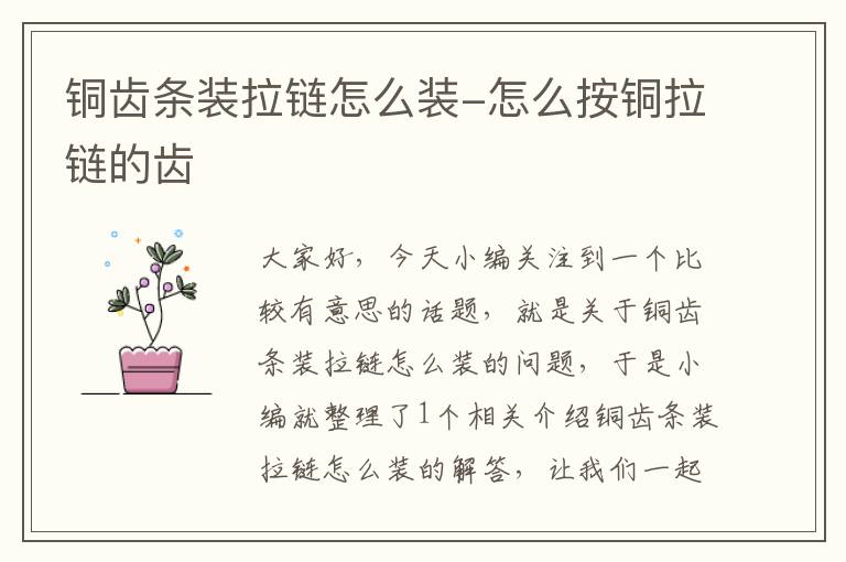 铜齿条装拉链怎么装-怎么按铜拉链的齿