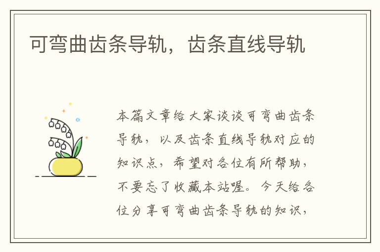 可弯曲齿条导轨,齿条直线导轨