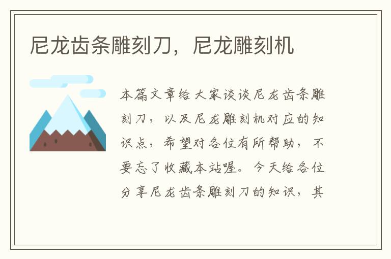 尼龙齿条雕刻刀,尼龙雕刻机