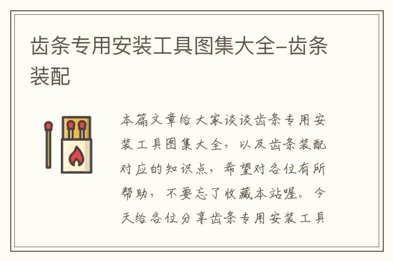 齿条专用安装工具图集大全-齿条装配