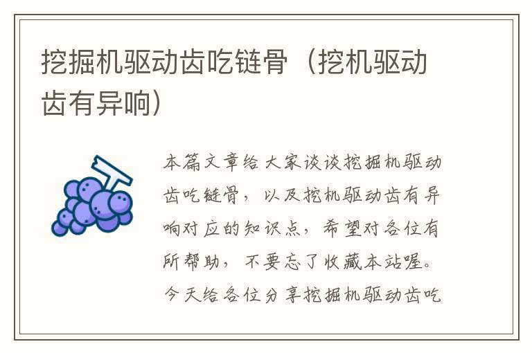 挖掘机驱动齿吃链骨(挖机驱动齿有异响)