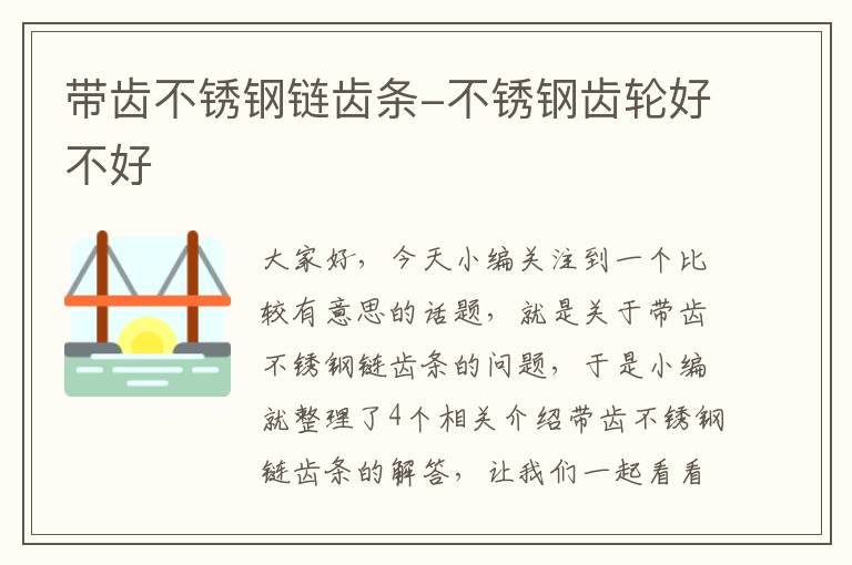 带齿不锈钢链齿条-不锈钢齿轮好不好