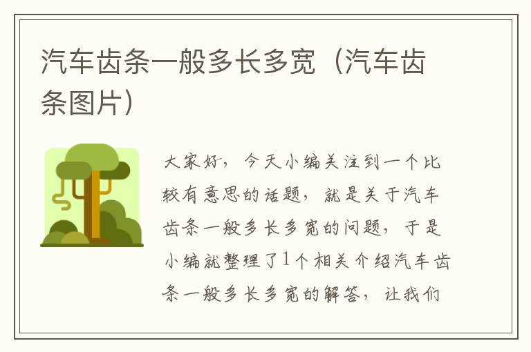 汽车齿条一般多长多宽(汽车齿条图片)
