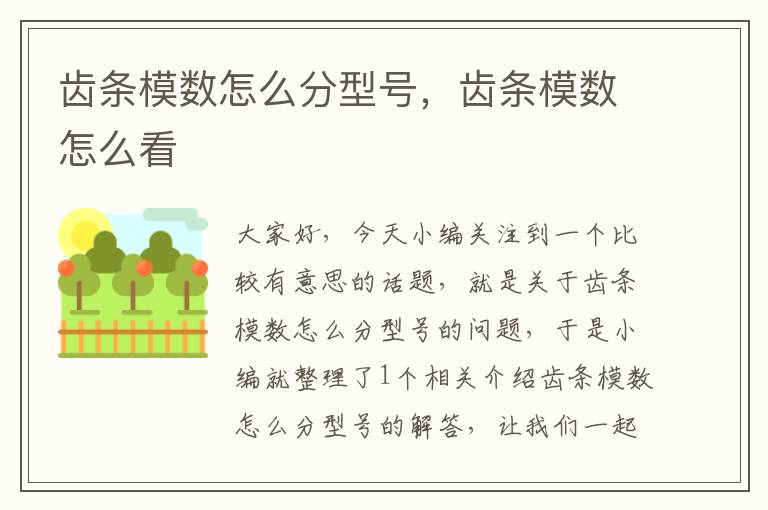 齿条模数怎么分型号,齿条模数怎么看