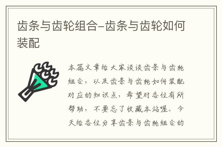 齿条与齿轮组合-齿条与齿轮如何装配