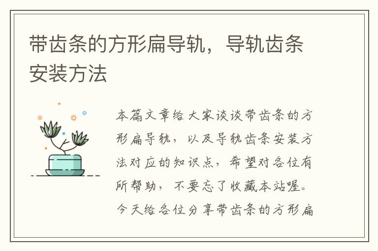 带齿条的方形扁导轨,导轨齿条安装方法