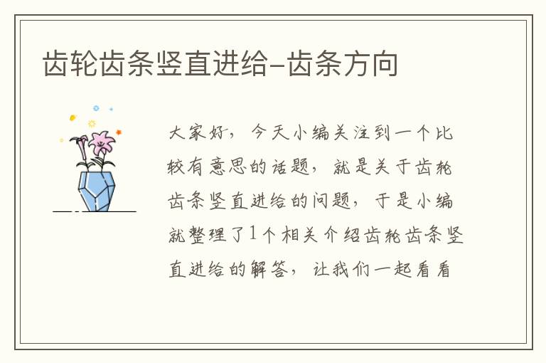 齿轮齿条竖直进给-齿条方向