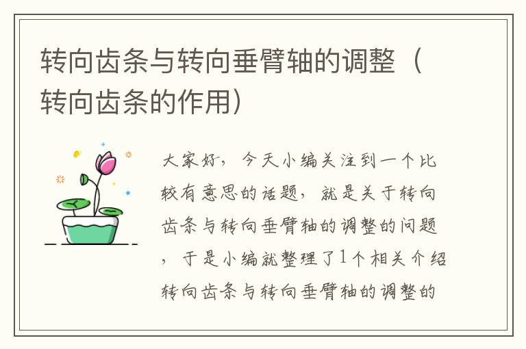 转向齿条与转向垂臂轴的调整(转向齿条的作用)