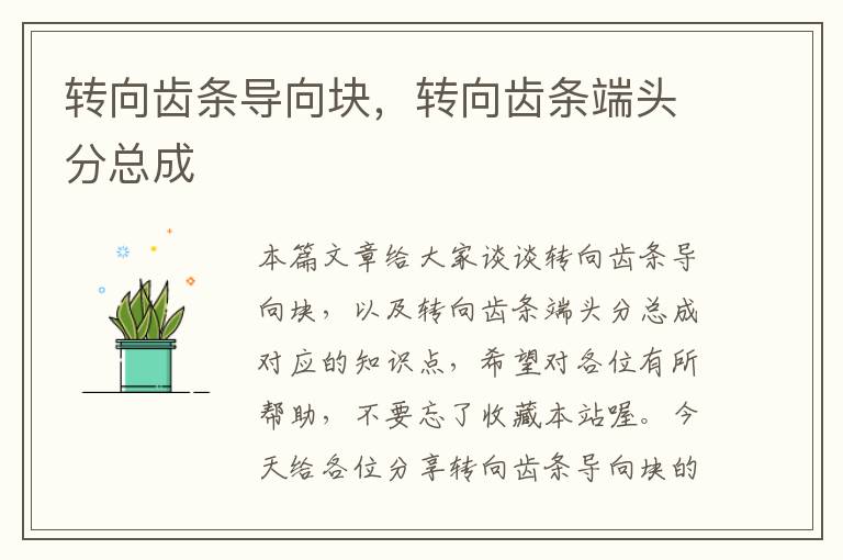 转向齿条导向块,转向齿条端头分总成