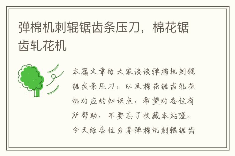 弹棉机刺辊锯齿条压刀,棉花锯齿轧花机