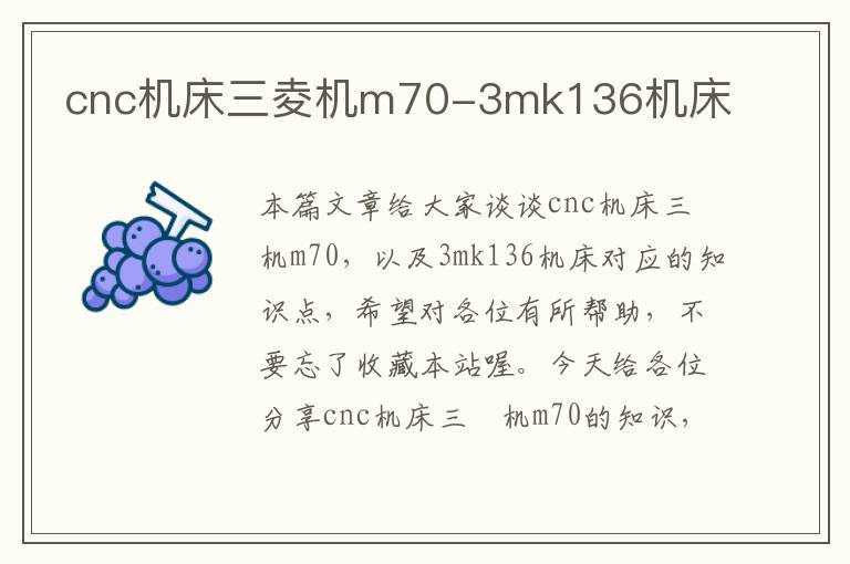 cnc机床三夌机m70-3mk136机床