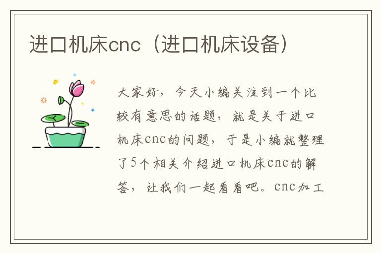 进口机床cnc(进口机床设备)