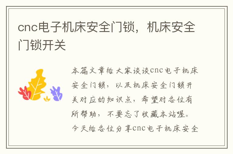 cnc电子机床安全门锁,机床安全门锁开关