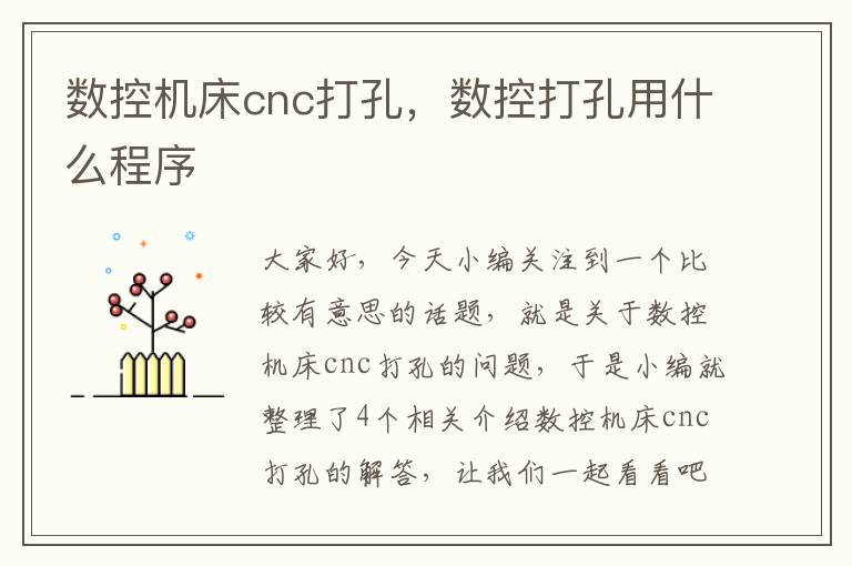 数控机床cnc打孔,数控打孔用什么程序