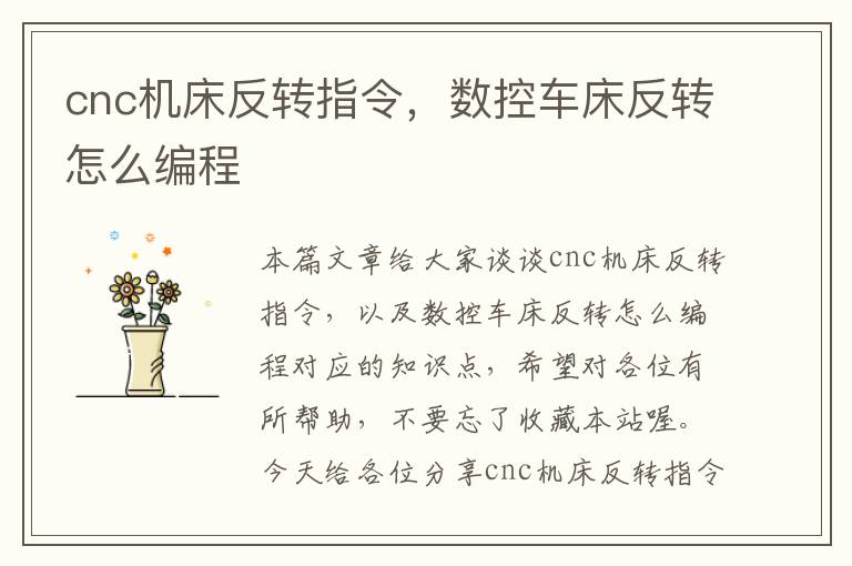 cnc机床反转指令,数控车床反转怎么编程