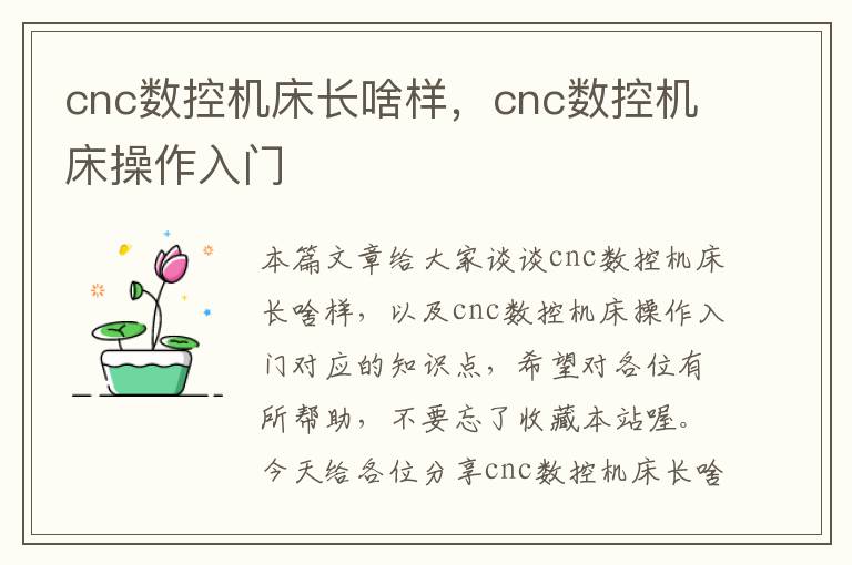 cnc数控机床长啥样,cnc数控机床操作入门