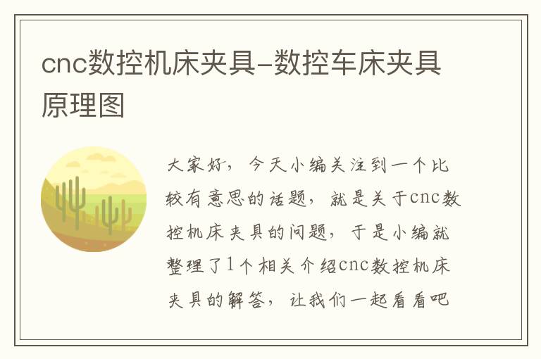 cnc数控机床夹具-数控车床夹具原理图