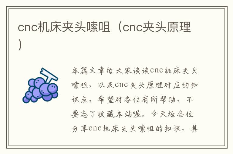 cnc机床夹头嗦咀(cnc夹头原理)
