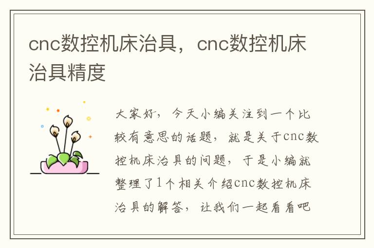 cnc数控机床治具,cnc数控机床治具精度