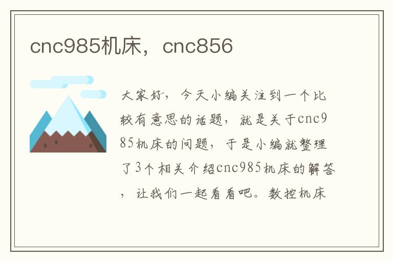 cnc985机床,cnc856