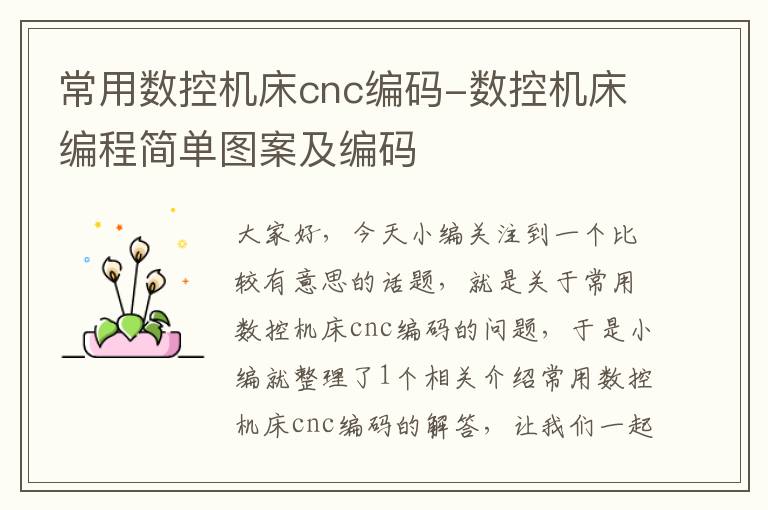 常用数控机床cnc编码-数控机床编程简单图案及编码