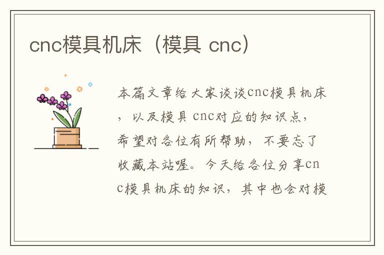 cnc模具机床(模具 cnc)