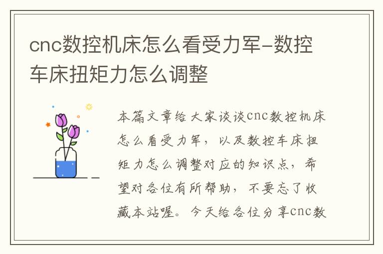 cnc数控机床怎么看受力军-数控车床扭矩力怎么调整