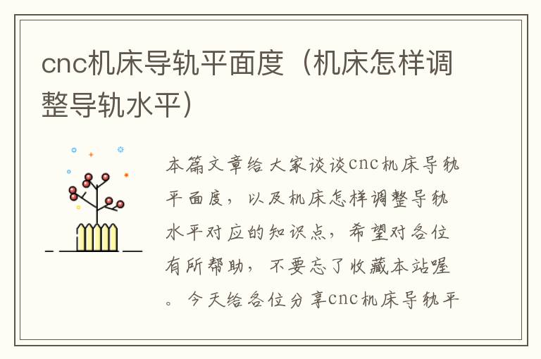 cnc机床导轨平面度(机床怎样调整导轨水平)