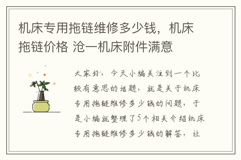 机床专用拖链维修多少钱,机床拖链价格 沧一机床附件满意