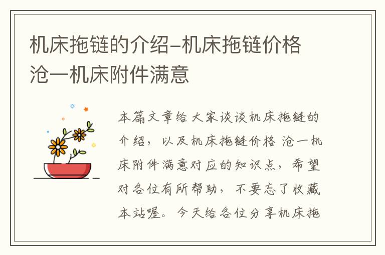 机床拖链的介绍-机床拖链价格 沧一机床附件满意