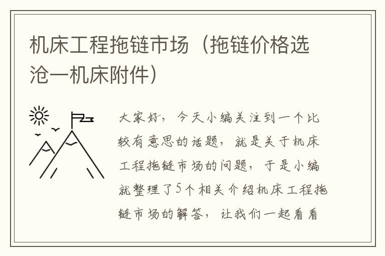 机床工程拖链市场(拖链价格选沧一机床附件)