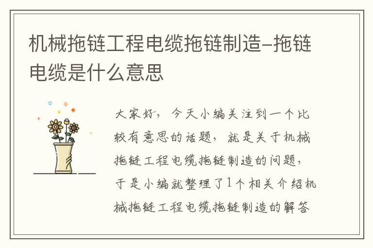 机械拖链工程电缆拖链制造-拖链电缆是什么意思