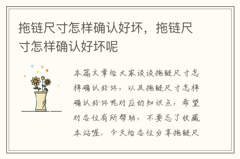 拖链尺寸怎样确认好坏,拖链尺寸怎样确认好坏呢