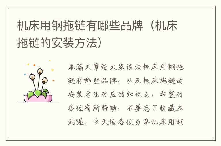 机床用钢拖链有哪些品牌(机床拖链的安装方法)